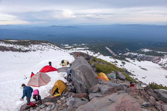 Camp at top of Buttress at 9500 feet.