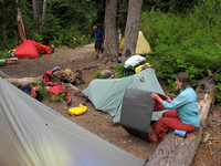 Camp on Lemah Creek and PCT